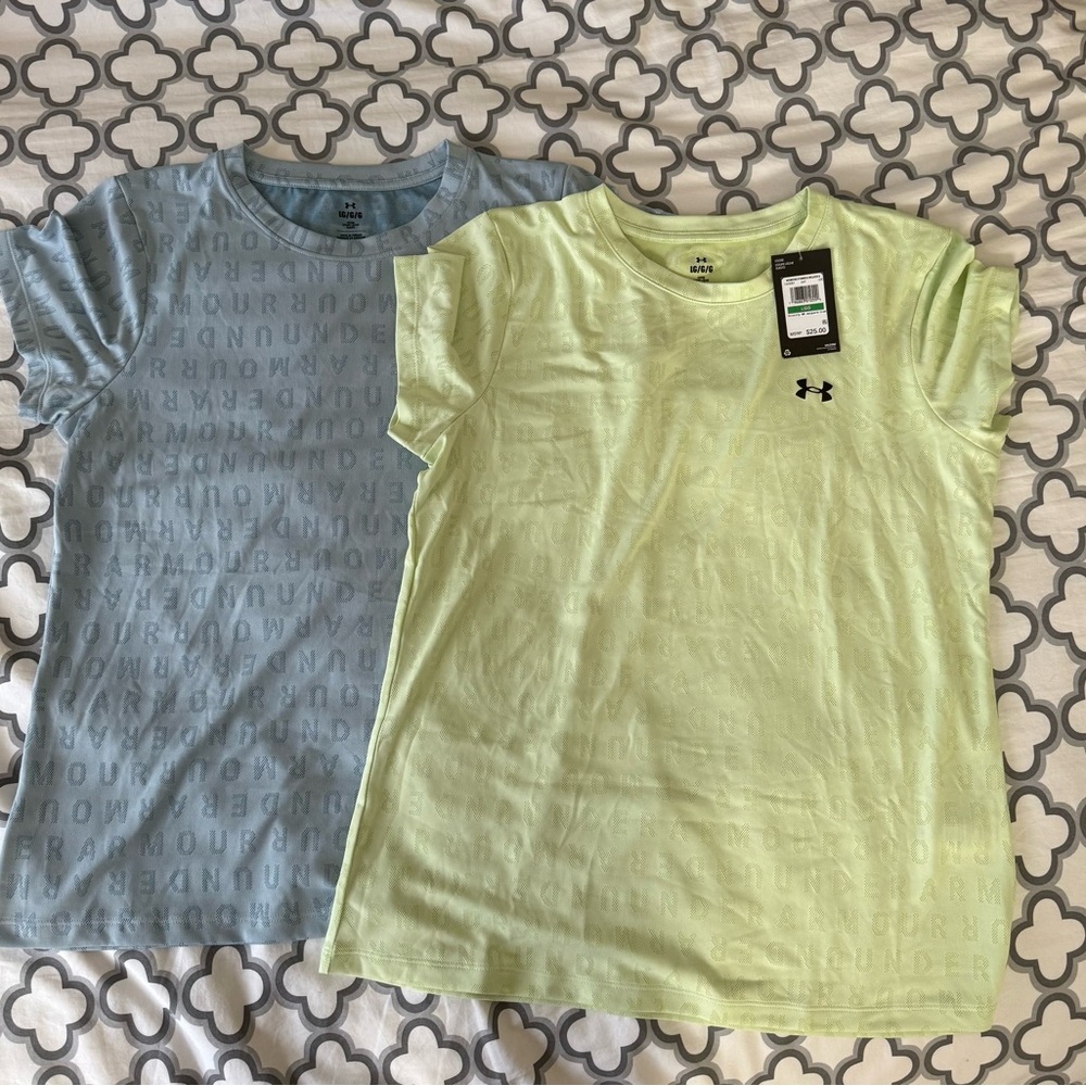 Under Armour Light Blue and Lime Tees